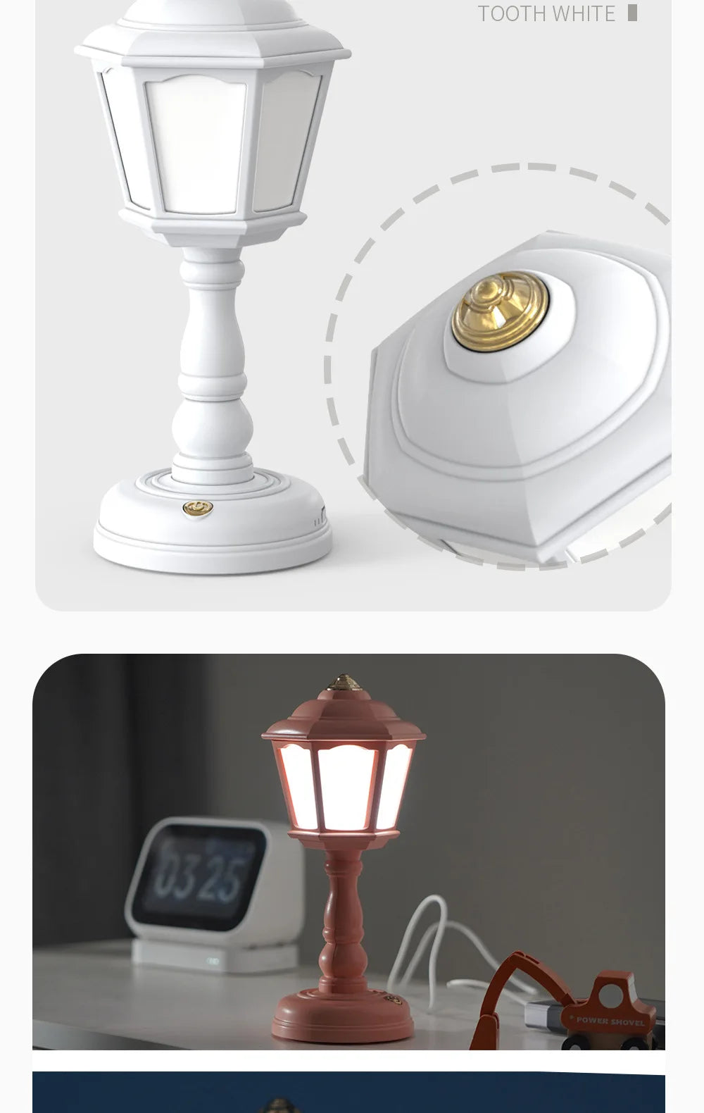 Mini Retro USB Rechargeable Night Light – Touch Candle Desk Lamp for Bedroom