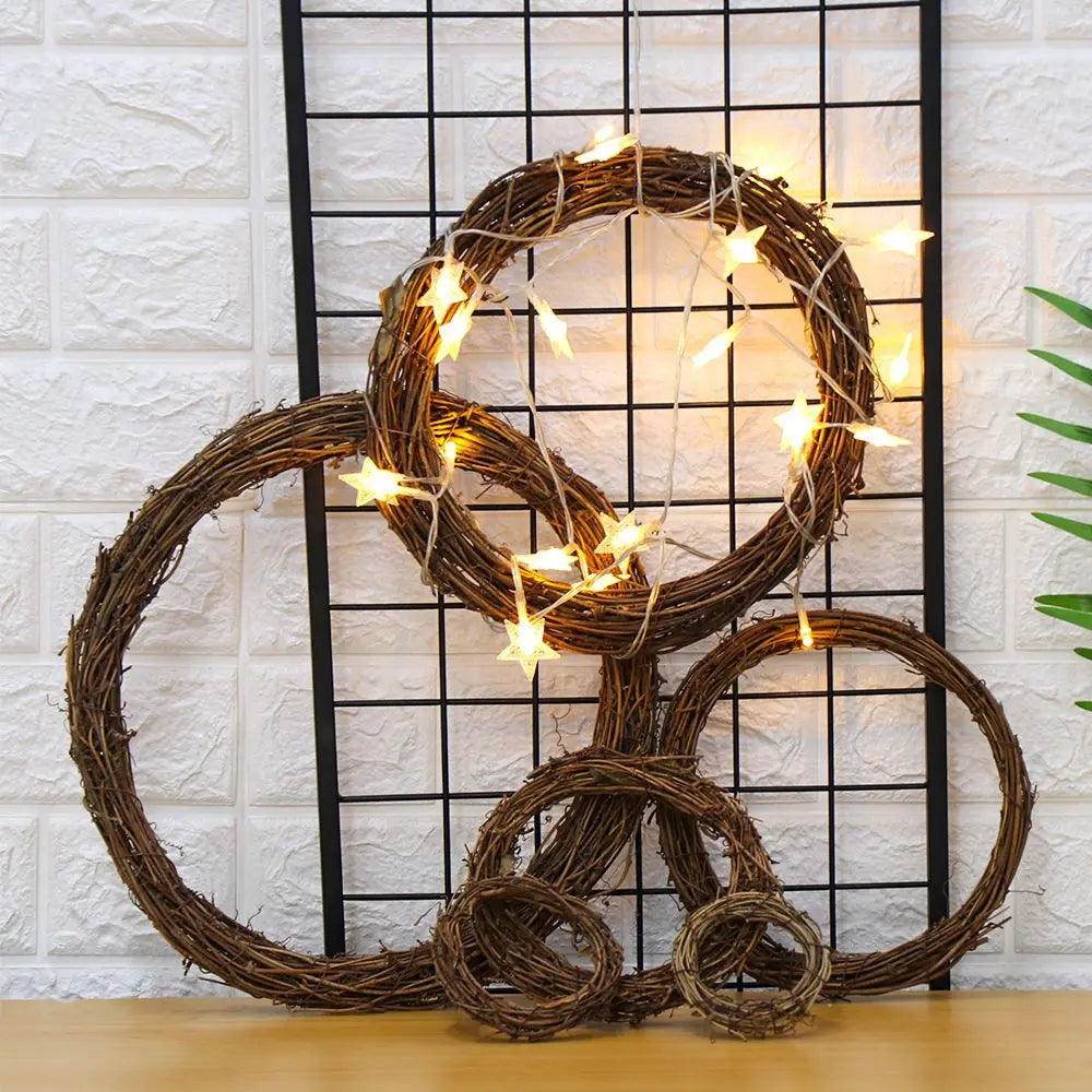 8-30CM Christmas Artificial Wreath Wicker Vine Ring Festival Rattan Garland Xmas Party  Decoration Garlands