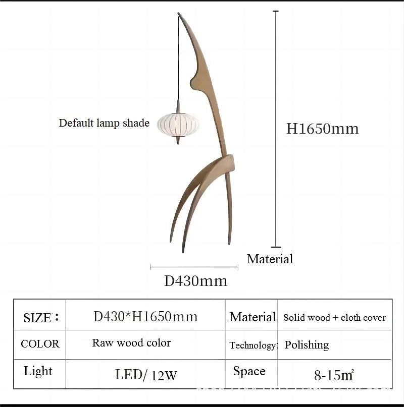 Japanese Modern Simple Walnut Solid Wood Floor Lamp Living Room Bedroom Bedside Creative Exhibition Hall Corner Standing Light