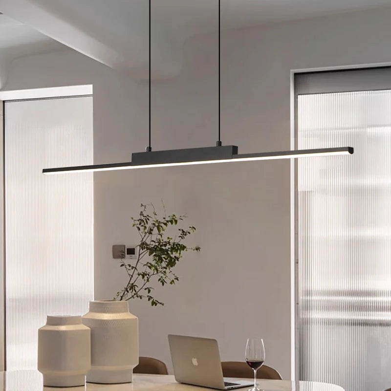 Modern Linear Pendant Light – Long Chandelier for Dining Room & Kitchen