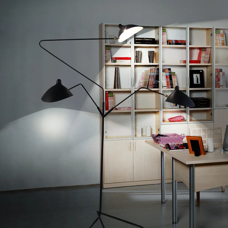 Serge Mouille 3-arm Floor lamp Designer Tripod LED Lamp Adjustable Spider Standing Lamp Loft master bedroom decor reading light