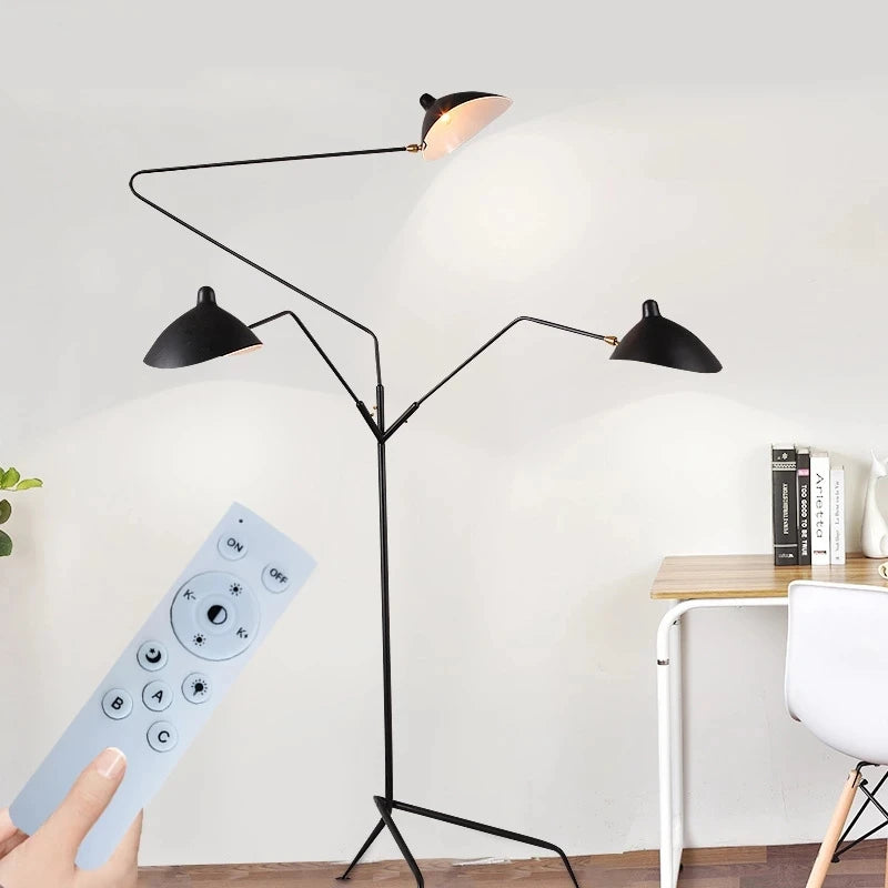 Serge Mouille 3-arm Floor lamp Designer Tripod LED Lamp Adjustable Spider Standing Lamp Loft master bedroom decor reading light