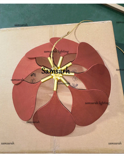 Colorful Petal Pendant Light – Fabric Flower Chandelier for Living Room & Bedroom