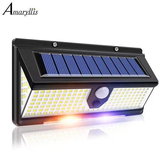 190 LED Solar Motion Sensor Wall Light – 4 Modes, IP65 Waterproof