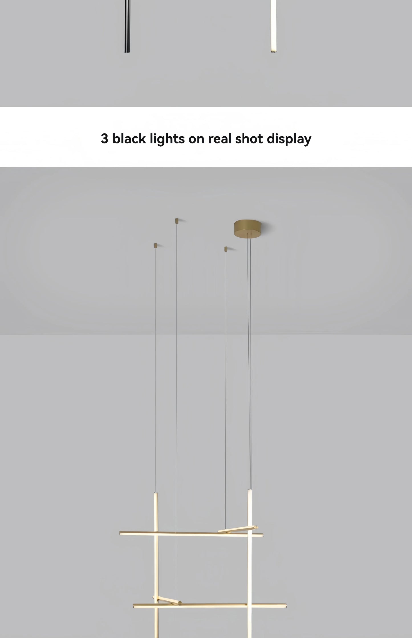 Italian Designer Tube Chandelier – Post-Modern LED Gold & Chrome Pendant Light