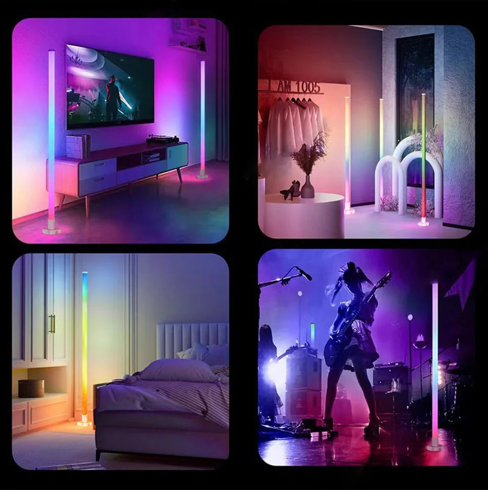 Smart RGB LED Floor Lamp Remote/Switch/APP Control USB Music Sync Corner Modern Mood Standing Light For Living Room Gaming Party