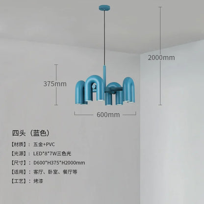 Nordic U-Shaped Art Chandelier – Designer LED Pendant Light for Living Room & Dining