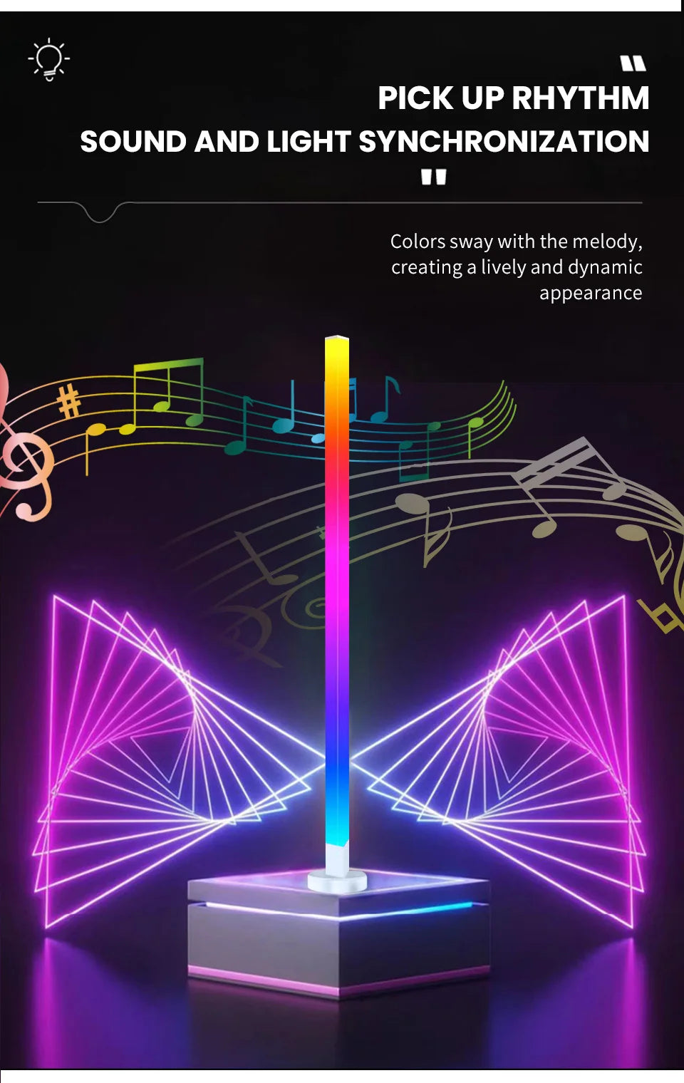 Smart RGB LED Floor Lamp Remote/Switch/APP Control USB Music Sync Corner Modern Mood Standing Light For Living Room Gaming Party