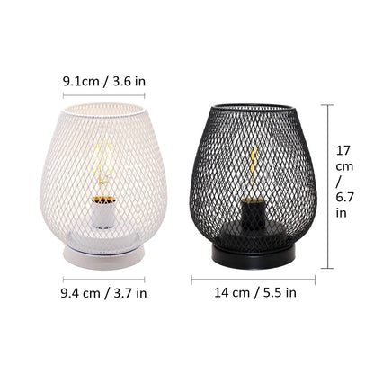 Industrial Birdcage Table Lamp – Retro Iron Geometric LED Night Light