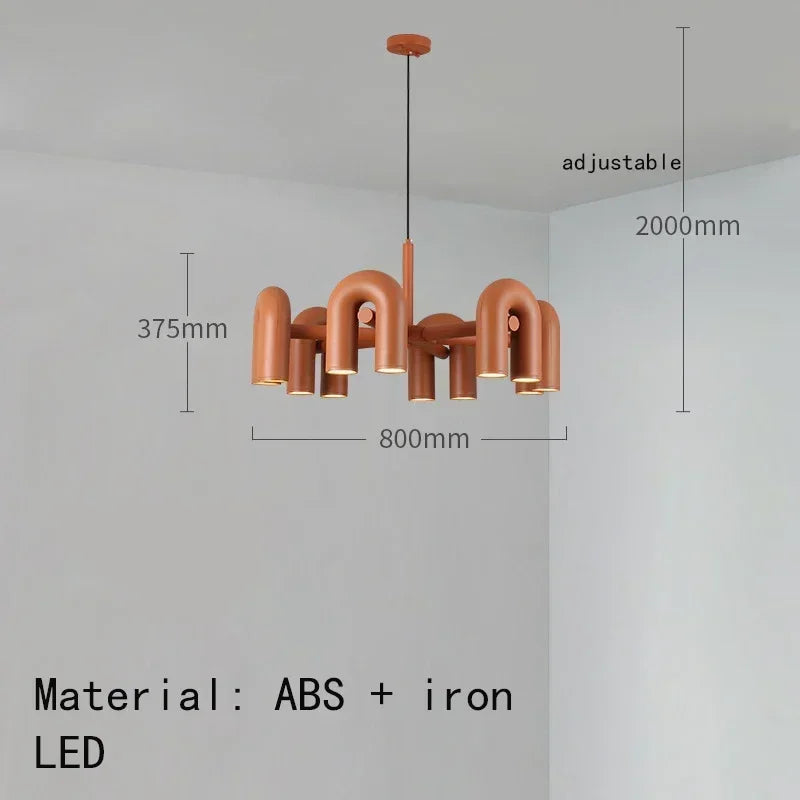 Nordic U-Shaped Art Chandelier – Designer LED Pendant Light for Living Room & Dining