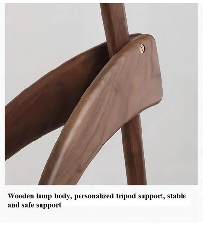 Japanese Modern Simple Walnut Solid Wood Floor Lamp Living Room Bedroom Bedside Creative Exhibition Hall Corner Standing Light