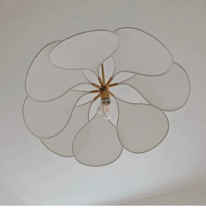 Colorful Petal Pendant Light – Fabric Flower Chandelier for Living Room & Bedroom