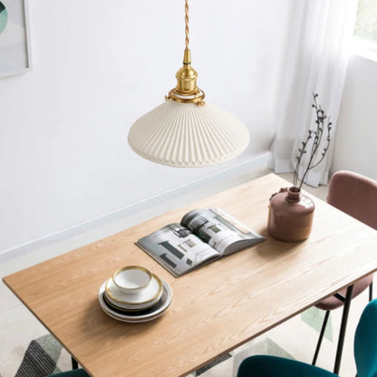 Japanese Ceramic Pendant Chandelier – Nordic Bronze Retro Light for Living Room & Entryway