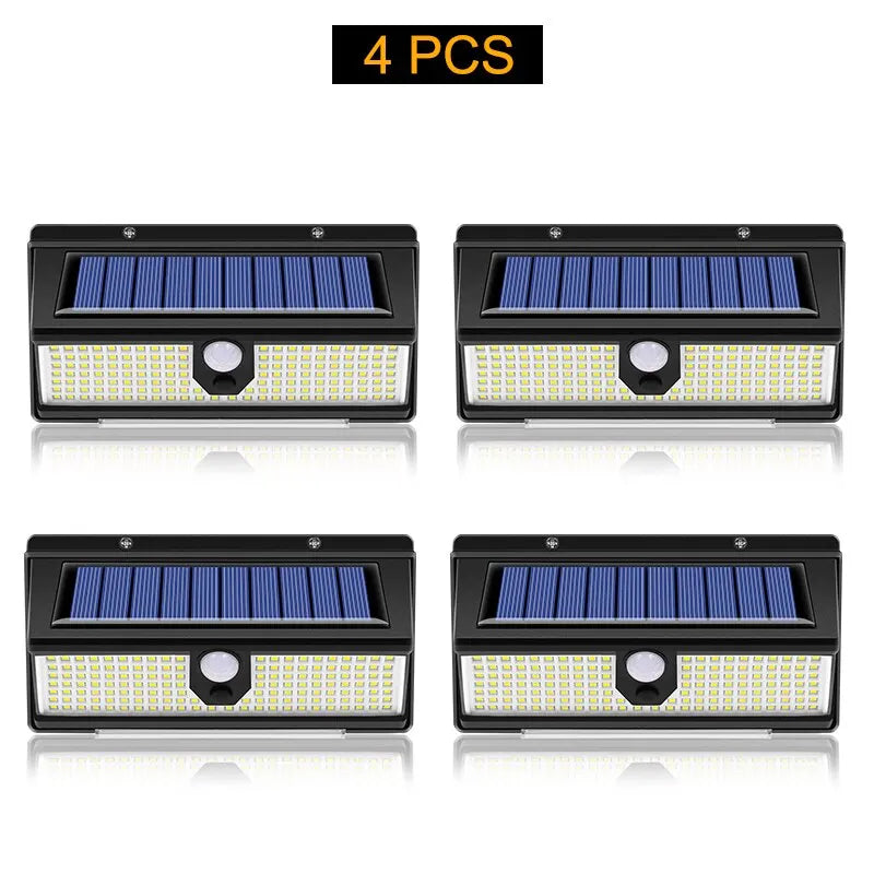 190 LED Solar Motion Sensor Wall Light – 4 Modes, IP65 Waterproof
