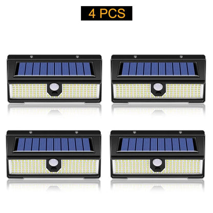 190 LED Solar Motion Sensor Wall Light – 4 Modes, IP65 Waterproof