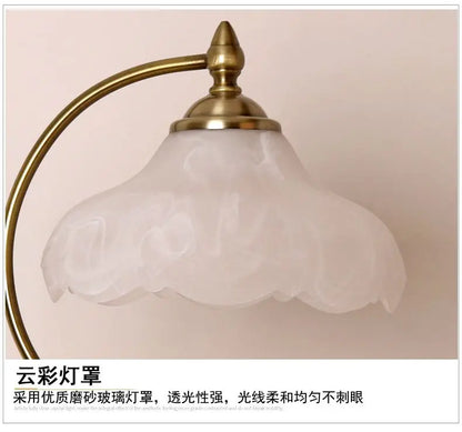 Pastoral Flower Table Lamp – Vintage Antique Metal Desk Light for Bedroom & Study