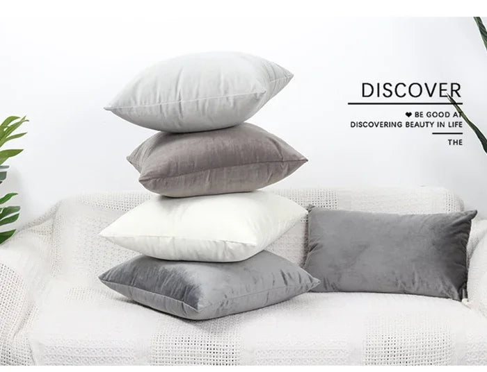 Solid Velvet Cushion Cover
