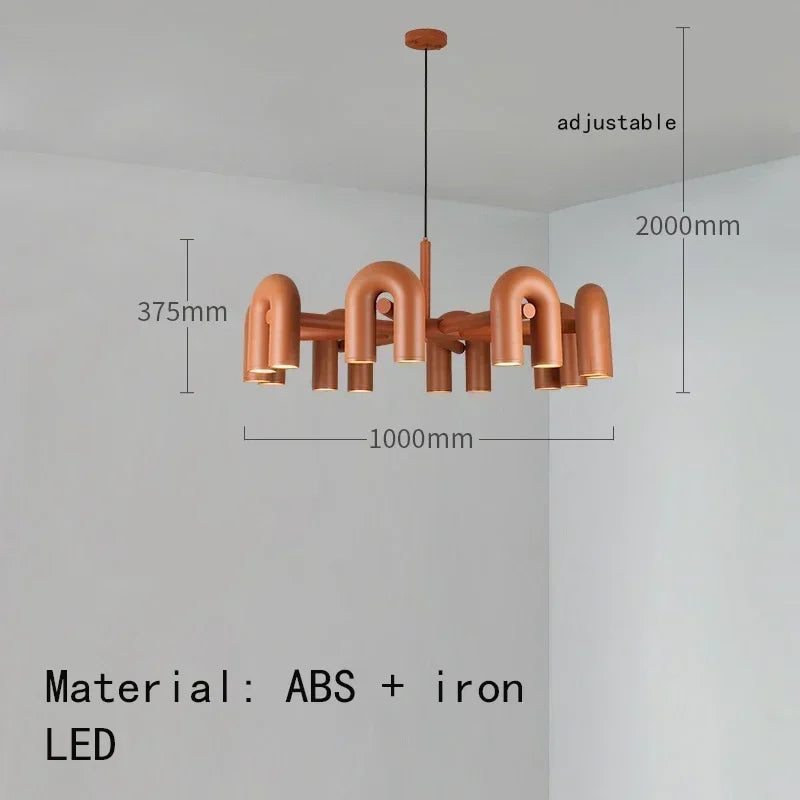Nordic U-Shaped Art Chandelier – Designer LED Pendant Light for Living Room & Dining
