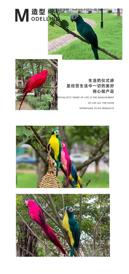 25/35cm Simulation Parrot Garden Decoration Creative Lawn Figurine Ornament Animal Bird Outdoor Garden Party Prop Decoration