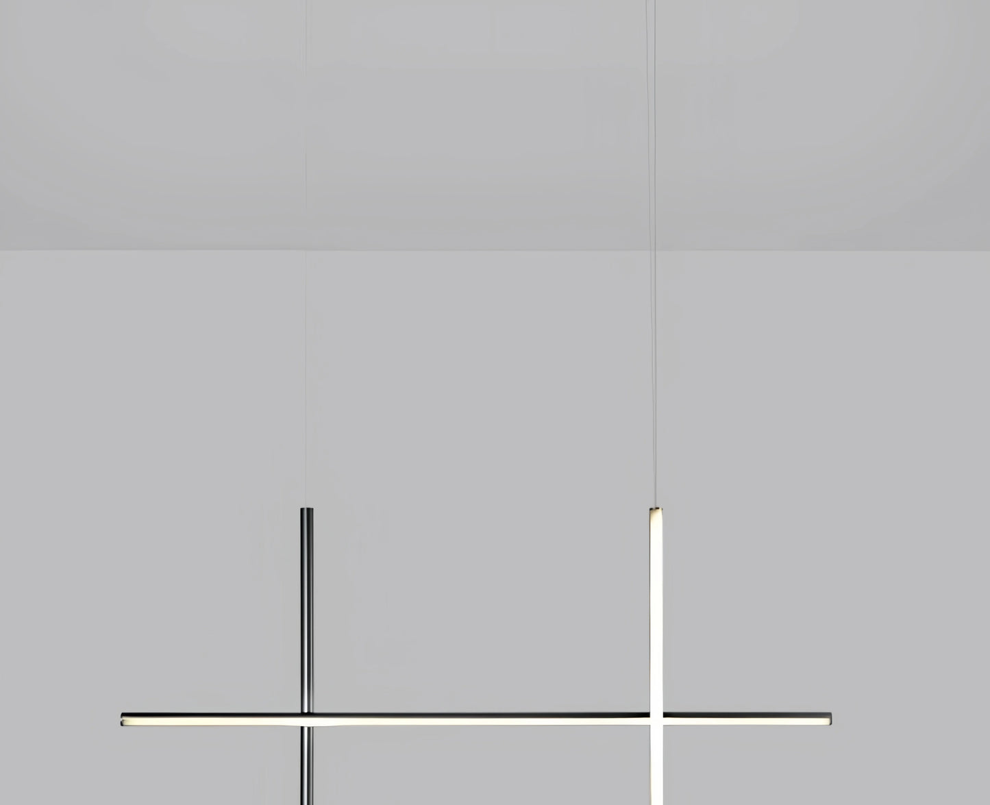 Italian Designer Tube Chandelier – Post-Modern LED Gold & Chrome Pendant Light