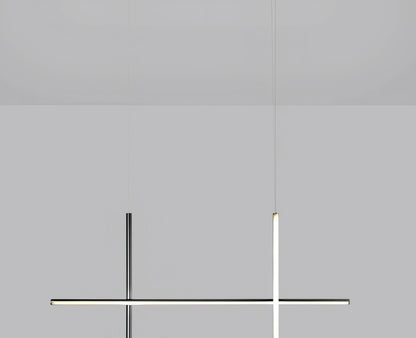 Italian Designer Tube Chandelier – Post-Modern LED Gold & Chrome Pendant Light