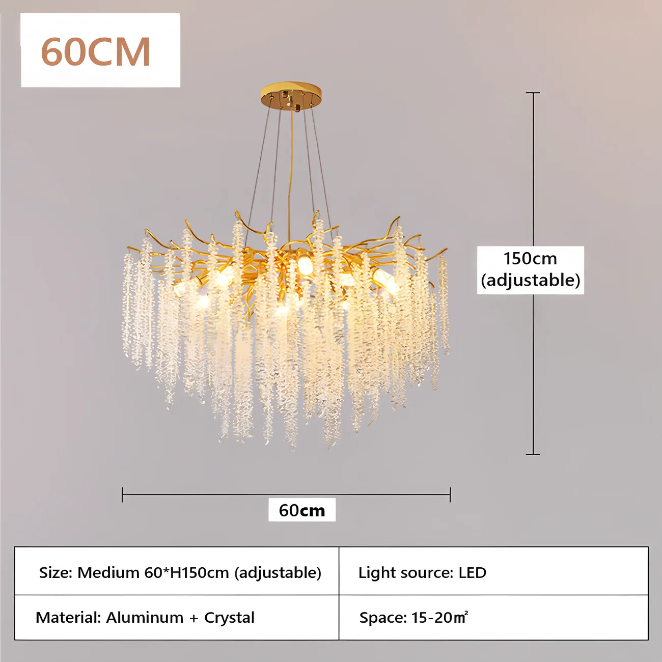 Gold Crystal Ring Chandelier
