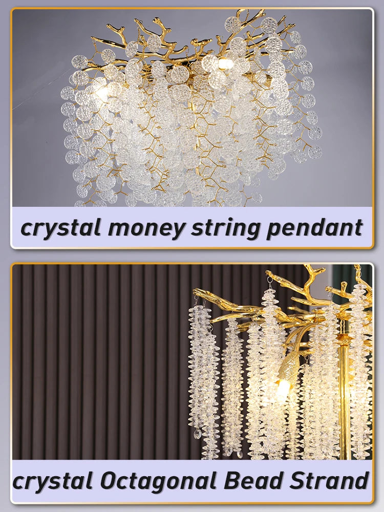 Nordic Luxury Crystal Floor Lamp - Modern Gold LED Stand Light for Living Room & Bedroom | Indoor Decor Lighting Fixture