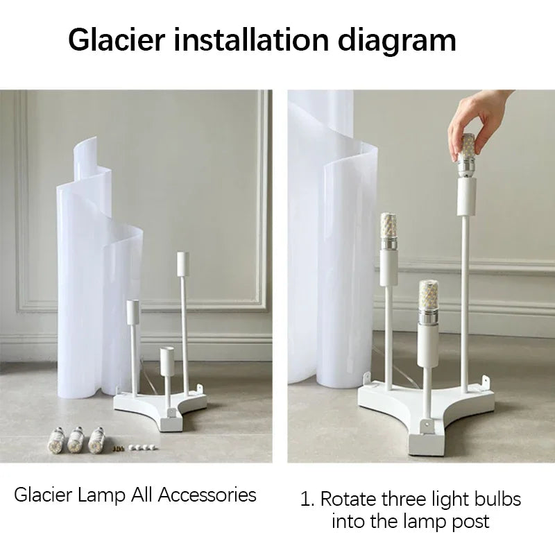 Nordic Floor Lamps Designer Modern Minimalist Glacier Flowing Light Desk Lamp  Artistic Desk Lamp Bedside Lamp