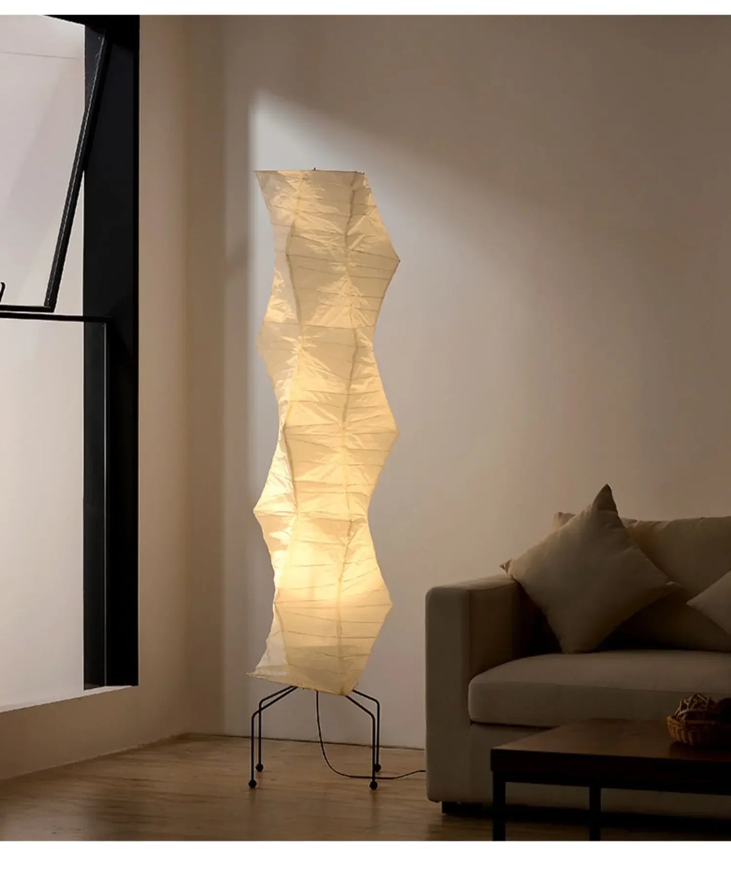 Akari-Style Rice Paper Floor Lamp – Japanese Designer Standing Light
