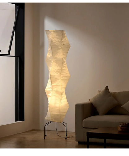 Akari-Style Rice Paper Floor Lamp – Japanese Designer Standing Light