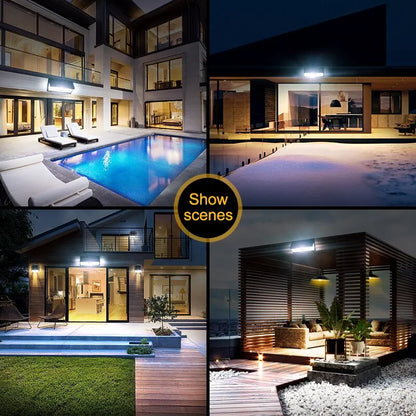 190 LED Solar Motion Sensor Wall Light – 4 Modes, IP65 Waterproof