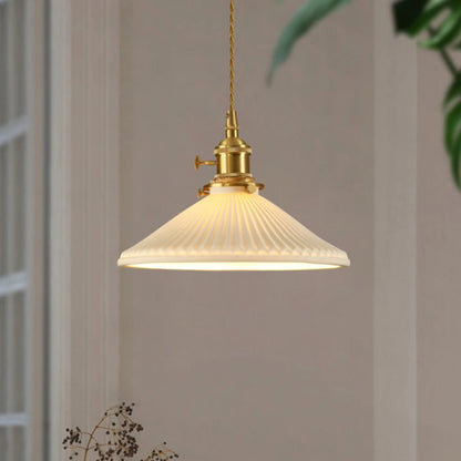 Japanese Ceramic Pendant Chandelier – Nordic Bronze Retro Light for Living Room & Entryway