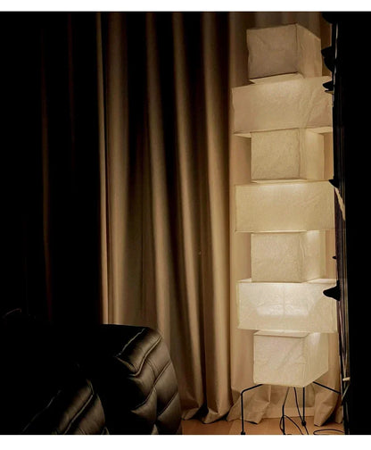 Akari-Style Rice Paper Floor Lamp – Japanese Designer Standing Light
