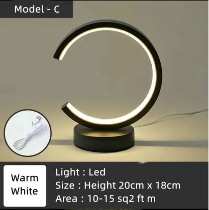20cm LED Ring Table Lamp – Dimmable Round Night Light