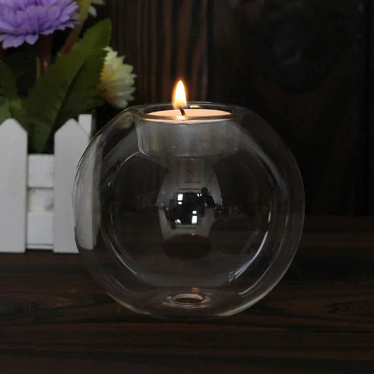 Round Glass Candle Holder