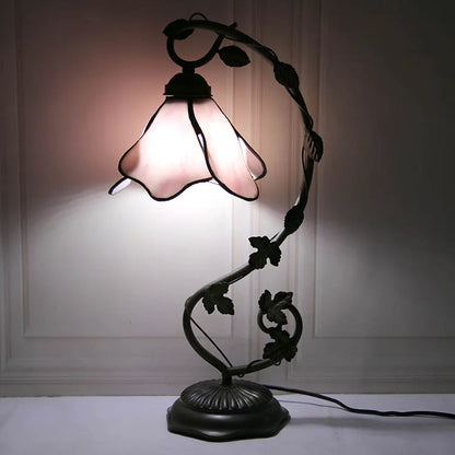 Tiffany Stained Glass Table Lamp – Wisteria Style Antique Bedside Light