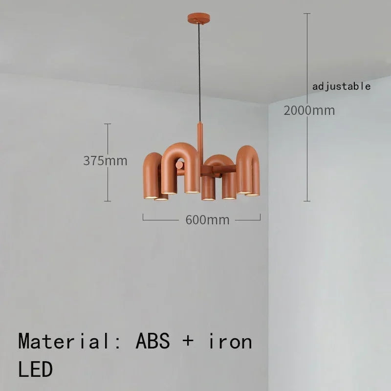 Nordic U-Shaped Art Chandelier – Designer LED Pendant Light for Living Room & Dining