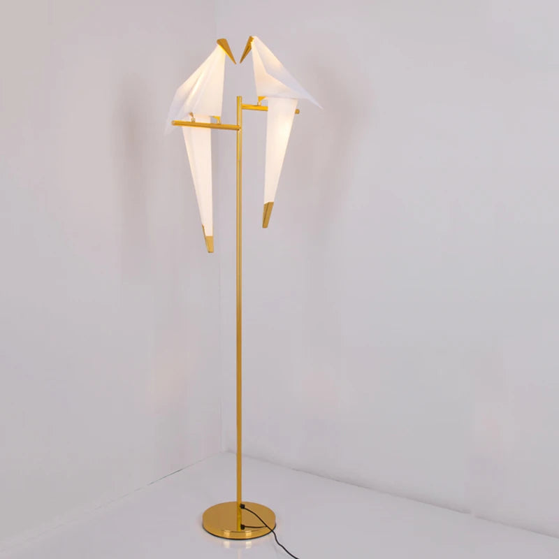 Perch Light Floor Lamp Led Designer gold Origami Bird Standing Lamps for Living Room creative Art Deco safaside corner Lamp
