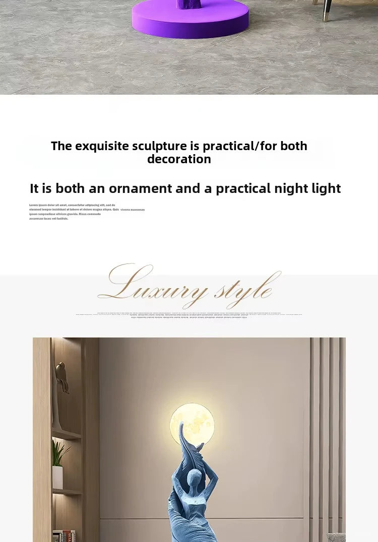 Modern Art Floor Lamp Home decoration Lights Living Room Bedroom Humanoid Atmosphere Lamps Couch High-End Sculpture LED Lighting