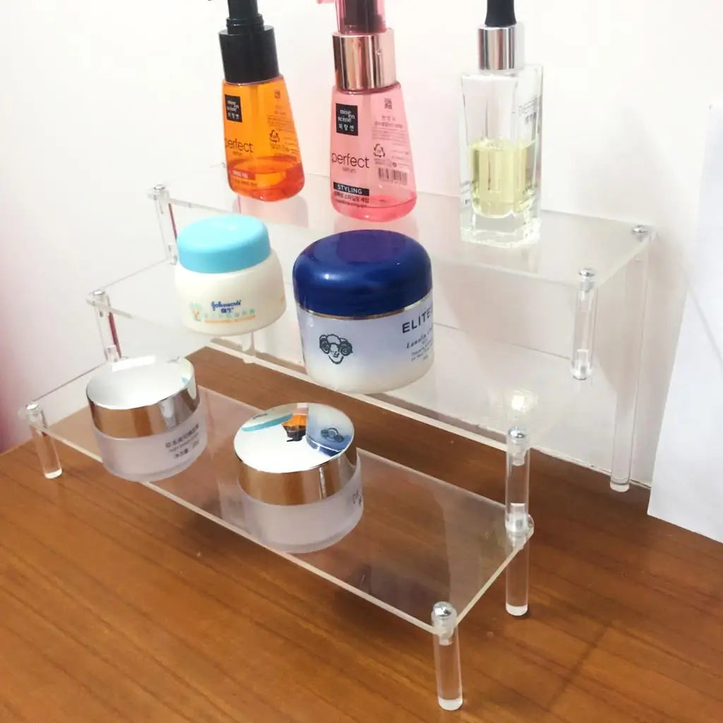 Clear Acrylic Display Stand For Anime Figures Cupcake Shelf Organizer Desserts Holder Jewels Display Risers Stand Perfume Stand