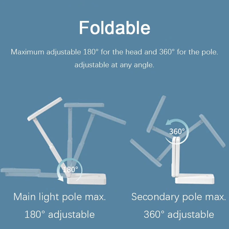 Folding LED Desk Lamp Rechargeable Battery Specific Eye Protector Dormitory Portable Large Table Lamp CapacityLed Night Lights