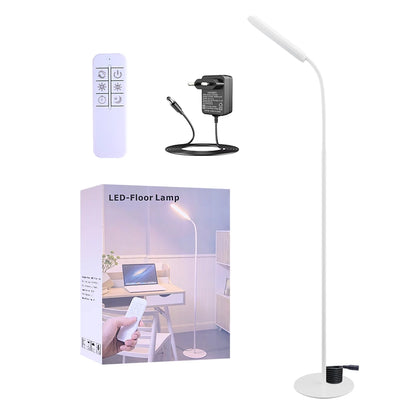 LED Floor Lamp For Living Room Adjustable Gooseneck Stand Light Remote Dimmable Indoor Bedroom Standing Reading Work Light