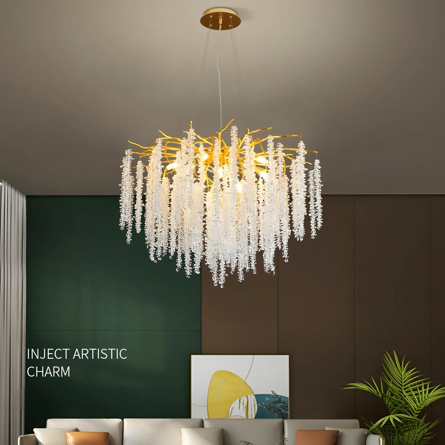 Gold Crystal Ring Chandelier