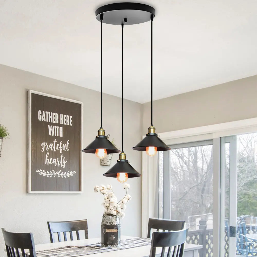 Vintage Loft Edison Pendant Light – Industrial Retro Chandelier for Living Room