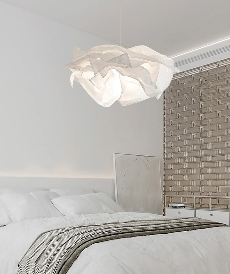 Minimalist Paper Pendant Chandelier – DIY LED Suspension Light for Bedroom & Living Room