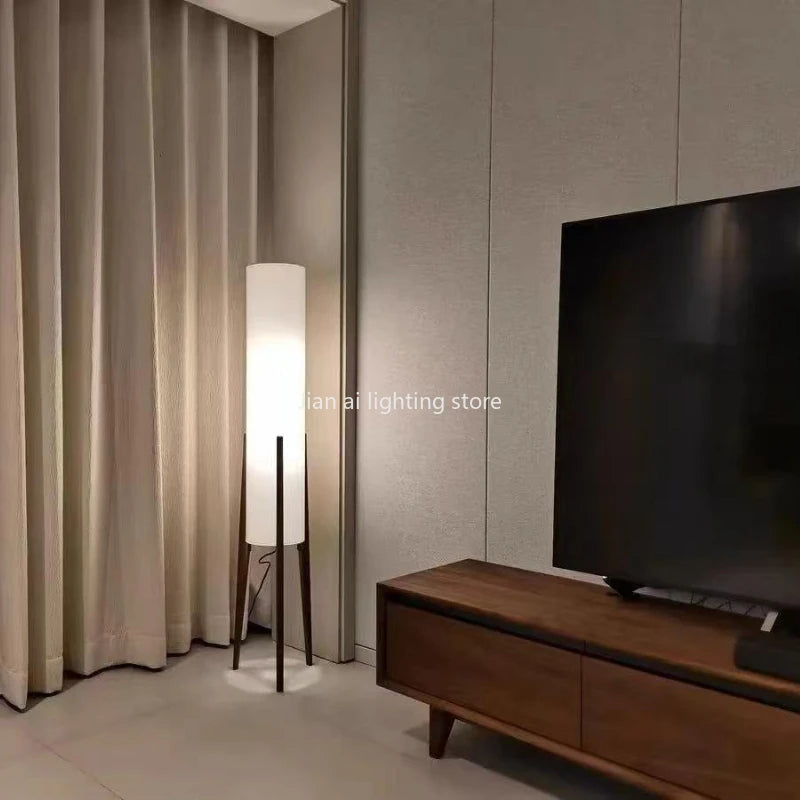 Japanese Wabi Sabi Style Zen Atmosphere Retro New Chinese Style Black Walnut Living Room Bedroom Designer Sofa Floor Lamp