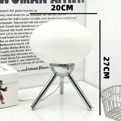 Bauhaus Glass Mushroom Table Lamp – Nordic Retro Bedside Ambient Light with Dimmer