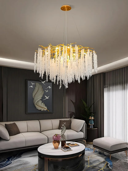 Gold Crystal Ring Chandelier