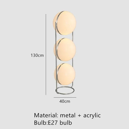 Italy Designer Led Floor Lamp White Ball 2.8 Stand Light for Living Room Hotel Led Chrome Metal Sofa Side Lounge Decoration Lamp