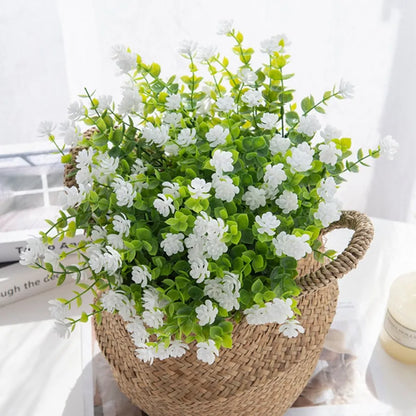Artificial Plastic Flowers Fake Eucalyptus Plant Wedding bridal bouquet Christmas Decor Vase for Home windowsill bonsai Festival